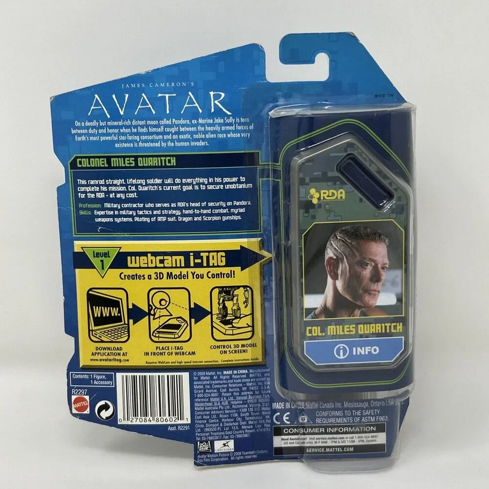 Mattel James Cameron’s Avatar Col. Miles Quaritch Action Figure 2009 New!
